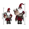 Christmas Decorations Standing Santa Claus Figurines Dolls With Gift Bags Red Hat Decor For Home Party Ornaments Happy Year Kids Favors