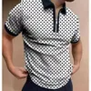 Loose T-shirt Men Designer Polo Shirt Daily Street Trendy 2024 Summer New Fashion Casual Plus Size Man Digital Printed Polo Shirt With Zipper All Colors Availbale