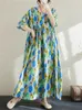 Abiti da festa 2024 Estate Cotone Manica Corta Pois Vintage Per Le Donne Casual Allentato Abito Lungo Femme Robe Abiti Abiti Eleganti