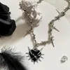 Ожерелья с подвесками, уникальная цепочка с шипами, шейное ожерелье с подвеской в виде сердца для модниц