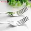 Flatware Sets 5Pcs Cutlery Set Stainless Steel Dinner Silver Tableware Knife Serving Fork Teaspoon Table Kitchen Tools