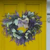 Flores decorativas grande grinalda lavanda formato de coração guirlanda para ornamento de jardim doméstico