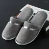 Chinelos El Non-Slip Coral Fleece Sweat-absorvente Quente Home Guest Shoes Homens Business Travel Passageiro