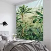 Tapisserier Tropiska växter lämnar Tapestry Jungle Palm Tree Wall Hanging Boho Room Decor Nature Landscape Art Home Home