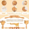 Holzkörpermassage Werkzeug Maderoterapia Kit Holz Massagebaste Roller Holz Gua SHA Rollenhandbuch für Körperkontur Massager