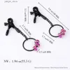 Other Health Beauty Items Large Metal Black Nipple Clamp with 3 Crystal Pendant Adjustable Non-Piercing Nipple Clips to SM Games for Women s Y240402