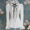 Camisas casuales de mujeres soltas de primavera Collar S-5xl Ruffles Blusa de manga larga Camisa blanca Tops Office Lady240402