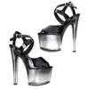 ダンスシューズ037 PU Uppre Color High Heel Sandals 17cm /7inchセクシーモデルショーとポールダンス