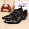 Dress Shoes 6.5cm High Heel Man Italian Style Leather Wedding And Party Men Size US12