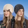 Cappelli invernali caldi da donna Cappello lavorato a maglia foderato in peluche Berretti da esterno antivento Skullies Berretti da sci da neve in pile spesso femminile 240311