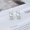 Stud Earrings Trendy Silver Color Moon Stone Cute Animal For Women Girl Gift Fashion Jewelry Dropship Wholesale