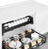 Kitchen Storage Pulling Basket Cabinet 304 Stainless Steel Double-layer Drawer Type Buffer Damping Rail Seasoning