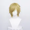 Wigs Anime One Piece Cosplay Wigs Sanji Wig Short Straight Light Golden Heat Resistant Synthetic Hair Cosplay Wig + Wig Cap