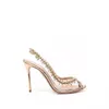 New Season Aquazzura Shoes Tequila Sandals 105 Sparkling Party Italy Clear Pvc Dress Shoes women Heels crysta buckle sexy strap 100% leather sole sandal with box