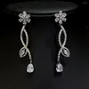 Ensemble de colliers et boucles d'oreilles en Zircon Floral, colliers ras du cou de mariage et accessoires pour femmes