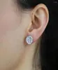 Stud Earrings Geometric Round Heart Shaped Screw Back Two Tone Gold Color Micro Pave Full CZ Iced Out Bling Earring8315625