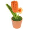 Fleurs décoratives tulipe Pot de fleur Crochet bonsaï simulé ornement décor fournitures pour la maison tricot