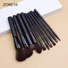 Pincéis Zoreya 10pcs pincéis de maquiagem preto conjunto profissional pincéis cosméticos sobrancelha pó fundação sombras pinceaux compõem ferramentas