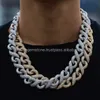 Luxury Moissanite Jewelry Infinity Cuban Necklace Buss Down 12mm VVS Moissanite Cuban Link Chain S925 Silver Cuban Chain