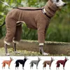 Vêtements d'hiver Vêtements d'hiver Gilet pour animaux de compagnie Extensible 4 jambes Entièrement couverte Élastique Col haut Couleur unie Col roulé Onesie pour animaux de compagnie Fournitures