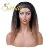 Perruques Saisity Long Percure de bande droit pneosique Perruques de cheveux synthétiques pour femmes afro-américaines noires naturelles 14 pouces Afro Wig