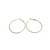 Boucles d'oreilles créoles minimalistes pour femmes, cercle rond uni, mode tempérament, bijoux simples