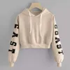 New Designer Sweaters Sell Well Autumn and Winter Short Sweater Womens Long Sleeve Loose Hooded Print Sexy Top Fashion Large Wear