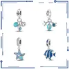 925 prata moda novo comércio exterior atacado estilo oceano concha estrela do mar noite brilho pingente diy pulseira contas frete grátis