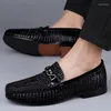 Casual Shoes Genuine Leather Men Shoe Soft Crocodile Style Mens Loafers Comfort Sole Male Flats 2024 Driving Business