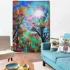 Tapisserier Färgglada träd Tapestry Forest Bohemian Sunset Wall Hanging For Room