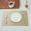 Masa paspasları 4pcs pvc içi boş düğün batı mat kare masa tepsisi yastık altın yemek merkez parçası