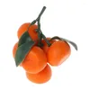 Décoration de fête Orange artificielle avec branche et feuilles vertes, Simulation de faux fruits, ornement pour la maison, décoration de Collection de chambre à coucher