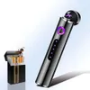 Nouveau briquet cylindrique Rechargeable USB Portable en métal double Arc Plasma allume-cigare cadeau hommes accessoires de cigarettes