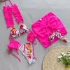 Women's Swimwear 3 Pieces Bikinis 2024 Sexy Women Swimsuit Female Ruffle Print Floral Set Bathing Suit Swimming Suits Beachwear