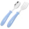 Dinnerware Sets Children's Tableware Kids Cutlery Spoon Toddler Utensils Chopsticks Set Stainless Steel Plastic Fork