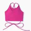 SHINBENE Blote Naakte Gevoel Lace Up Workout Gym Yoga Bras Vrouwen Sexy Halter Dans Fitness Sport Bh Tops Brasserie size410