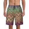 Shorts Masculinos Personalizados Homens Quick Dry Beachwear Boardshorts Bohemian Geometric Swim Trunks Ternos de Banho