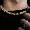 KrkcCo 12mm 24 pollici oro 14K gioielli Hip Hop catena all'ingrosso CZ diamante uomini collegamento cubano