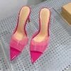 Fashion New Versatile Female High Heel Sandals Summer Transparent PVC Upper Design Banquet Pointed Head Candy Colors Slippers High-end Open Toe Women's Pumps