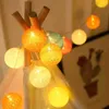 Guirlandes LED 20 boules de coton guirlandes lumineuses éclairage féerique de noël pour vacances en plein air mariage fête de noël décoration de la maison YQ240401