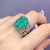 Band anneaux 2022 New Fashion Aquamarine Topaz Paraiba Gems Couple Rings Womens Jade Sapphire Cadeaux de fiançailles