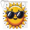 シャワーカーテンサングラス付きの涼しい太陽カーテン72x72inフックパーソナライズされたパターン好きのギフト