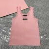 Designer Tricoté Réservoirs Femmes Gilet D'été Noir Blanc Rose Débardeur Marque Sans Manches T-shirt Gilets Classiques