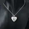 Ketten Koreanische Hübsche 925 Sterling Silber Romantische Muster Herz PO Rahmen Anhänger Halskette Für Frauen Mode Party Hochzeit Schmuck