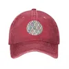 Ball Caps Patterned & Painted Floral Ogee In Vintage Tones Cowboy Hat Baseball Man Women Male Women's