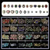 24 Grid Nail s Crown Heart Jewelry Gem Stone Crystal DIY Art Decorations Press On Nails Supplies Accessories 240328