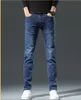 2024 New Spring/Autumn Mens Slim Fit 청바지 남성 스트레이트 패치 비즈니스 유명한 클래식 캐주얼 바지 Fashiom 브랜드 디자이너 청바지 SL888