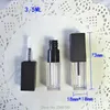 Opslag Flessen 3.5ML 40 stks/partij Vierkante Lege Lipgloss Buis Met Zwarte Dop DIY Plastic Elegante Cosmetische Vloeibare Lipstick container Schoonheid