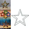 Декоративные цветы Пентаграмма Гирлянда Кольца Венок Металлический каркас для Рождества Железная звезда Дизайн Обручи DIY