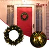 Flores decorativas guirlanda de natal 30cm ornamentos porta de madeira pendurado decoração de parede guirlandas para dentro de casa